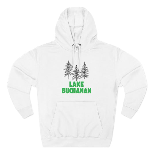 Lake Buchanan Fleece Hoodie, Cozy Sweatshirt, Outdoor Adventure Wear, Unique Gift for Lake Lovers, Perfect for Fall and Winter