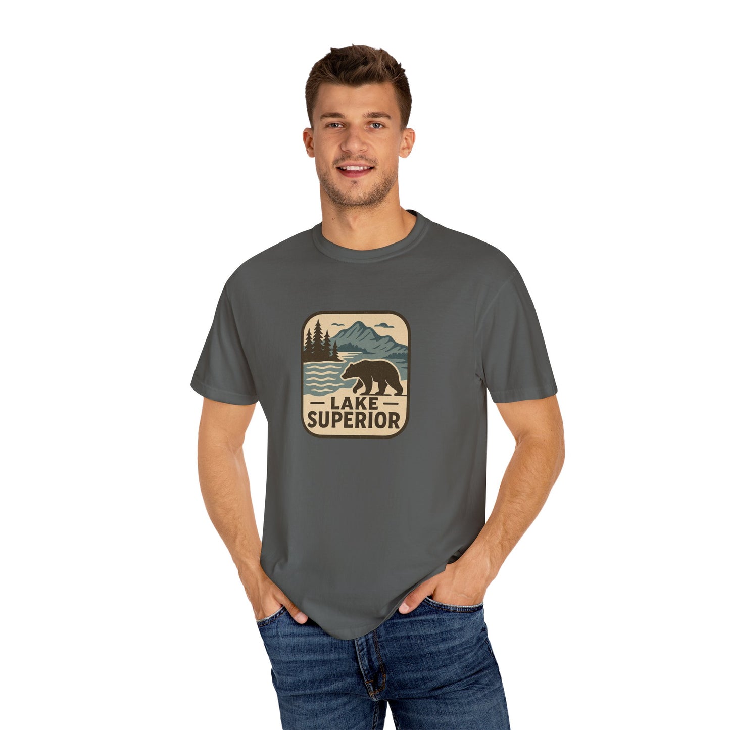 Lake Superior Unisex T-Shirt, Casual Graphic Tee, Nature Lover Gift, Outdoor Adventure Shirt, Vacation Souvenir, Summer Wear