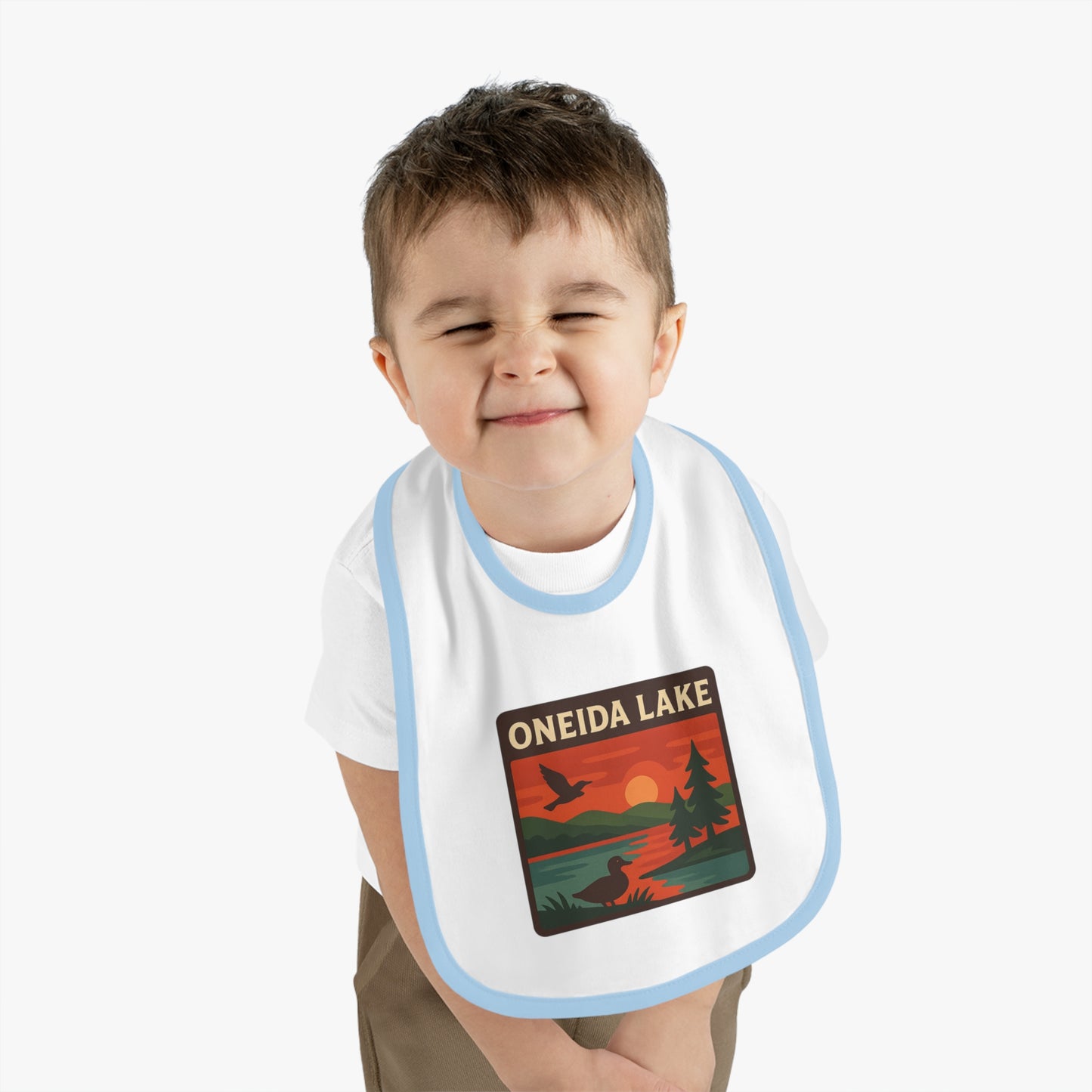 Oneida Lake Baby Contrast Trim Jersey Bib