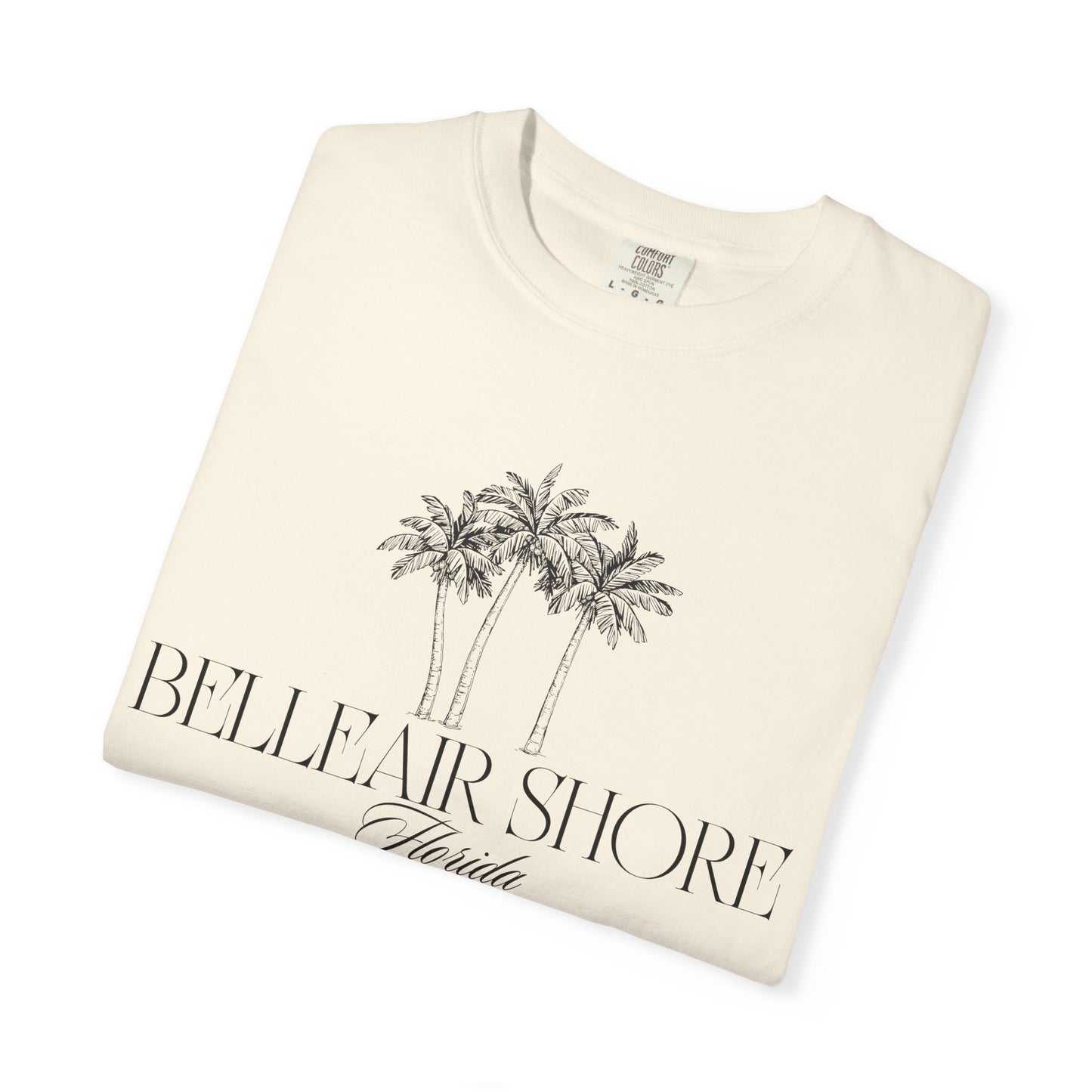 Belleair Shores Palm Tee - Unisex Garment-Dyed T-shirt, Summer Vibes Shirt, Beachwear, Casual Outfit, Gift for Beach Lovers, Vacation Essentials