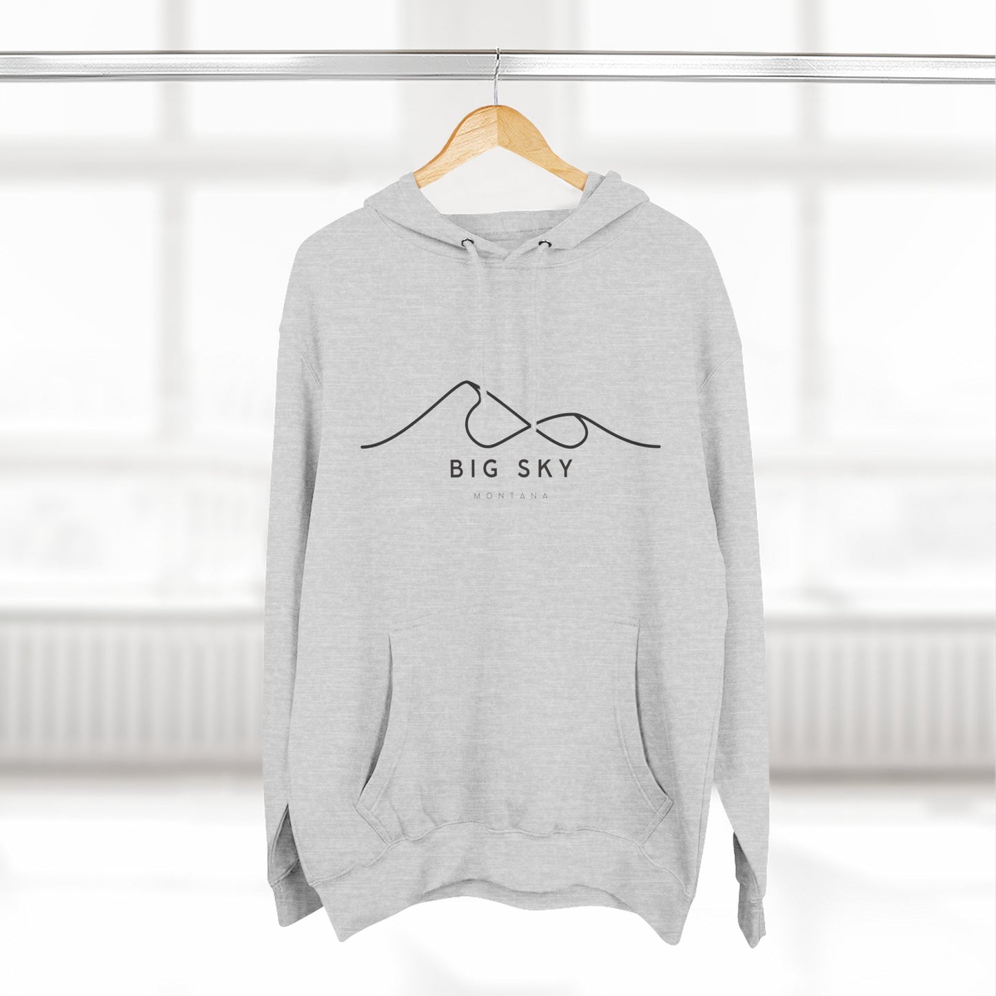 Big Sky Stylish Three-Panel Fleece Hoodie for Cozy Days, Casual Wear, Warm Layering, Gift for Him or Her