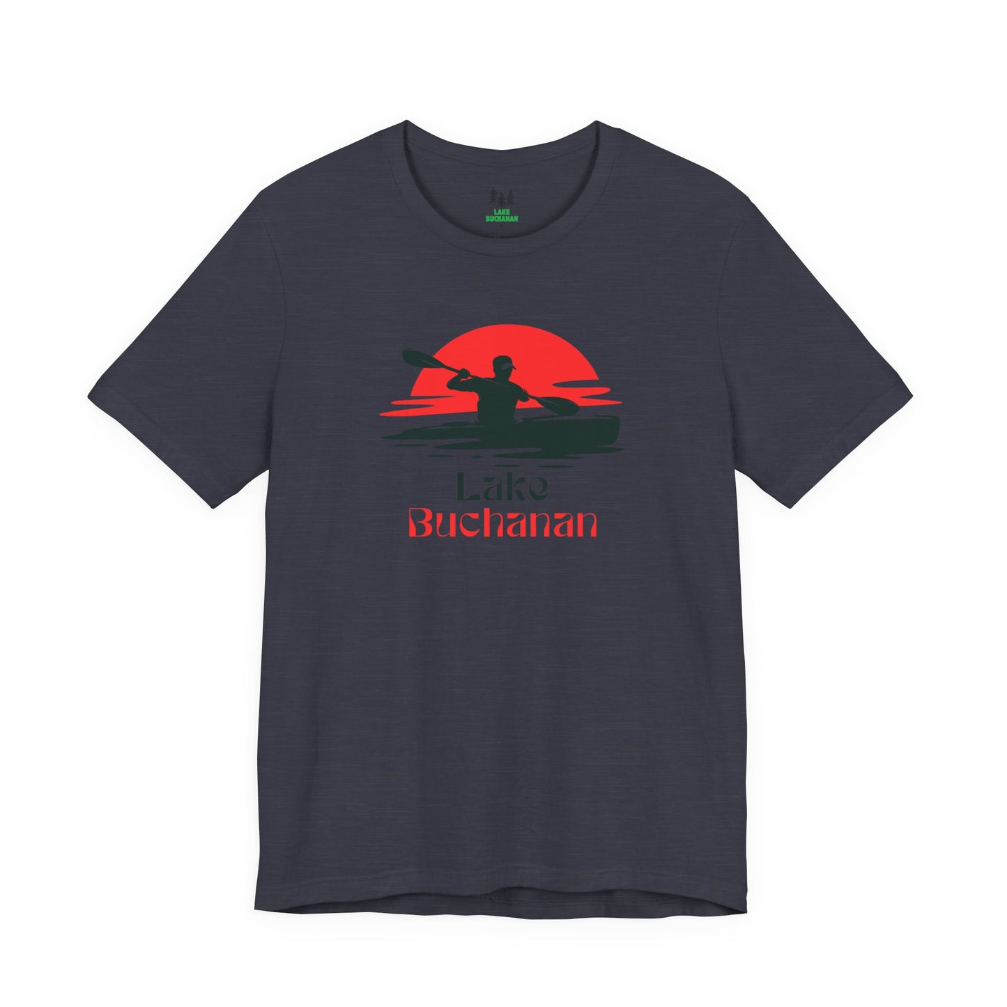 Lake Buchanan Tee - Kayaking Graphic Unisex Jersey Short Sleeve Shirt, Outdoor Adventure Gift, Summer Vibes, Lake Lover Apparel