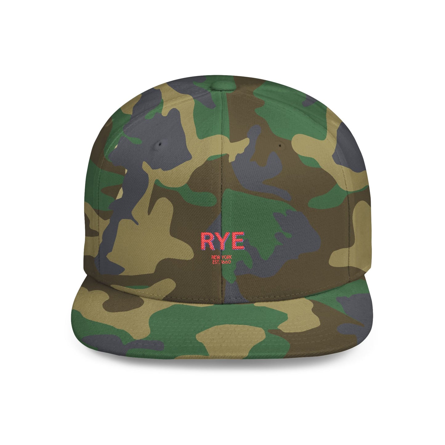 Rye Stylish Flat Bill Snapback Hat with Design, Perfect for Casual Outings, Streetwear, Gifts, Festivals, Everyday Wear
