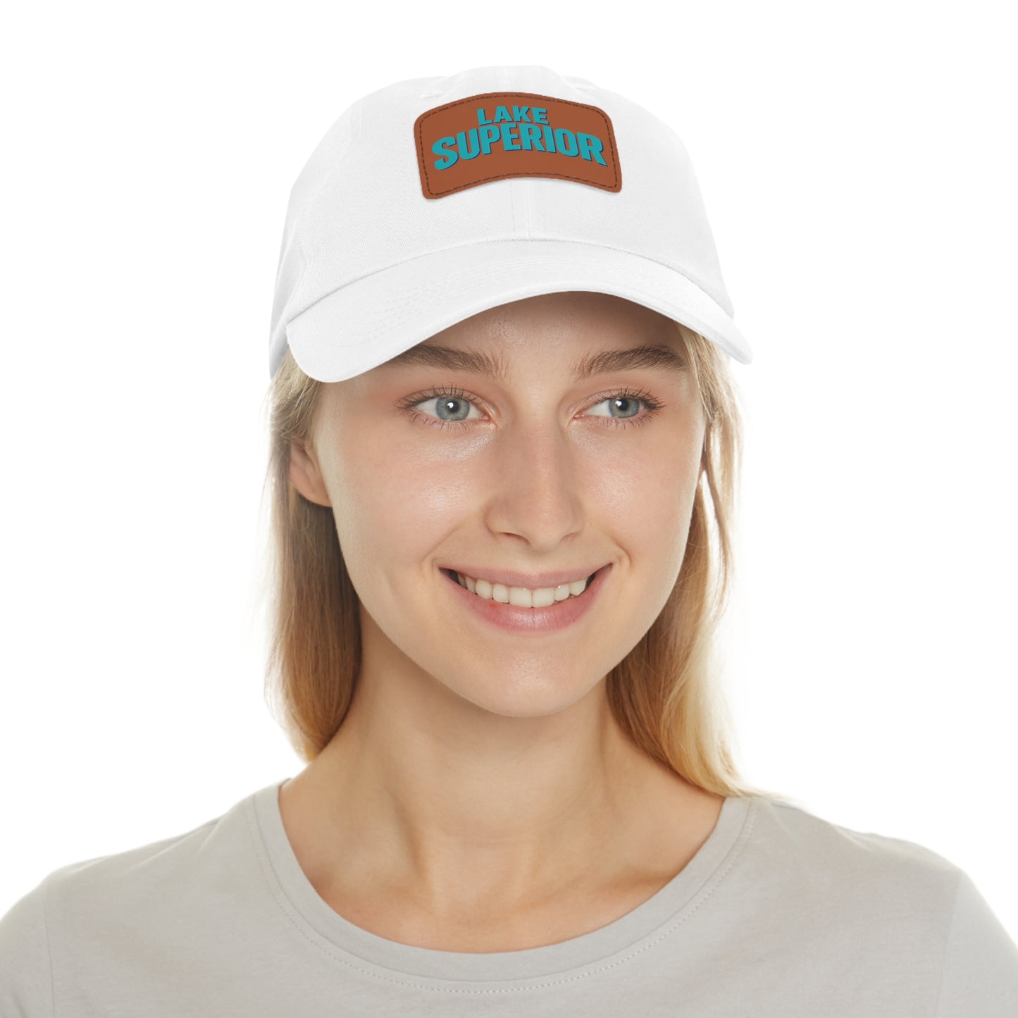 Lake Superior Dad Hat with Leather Patch (Rectangle)