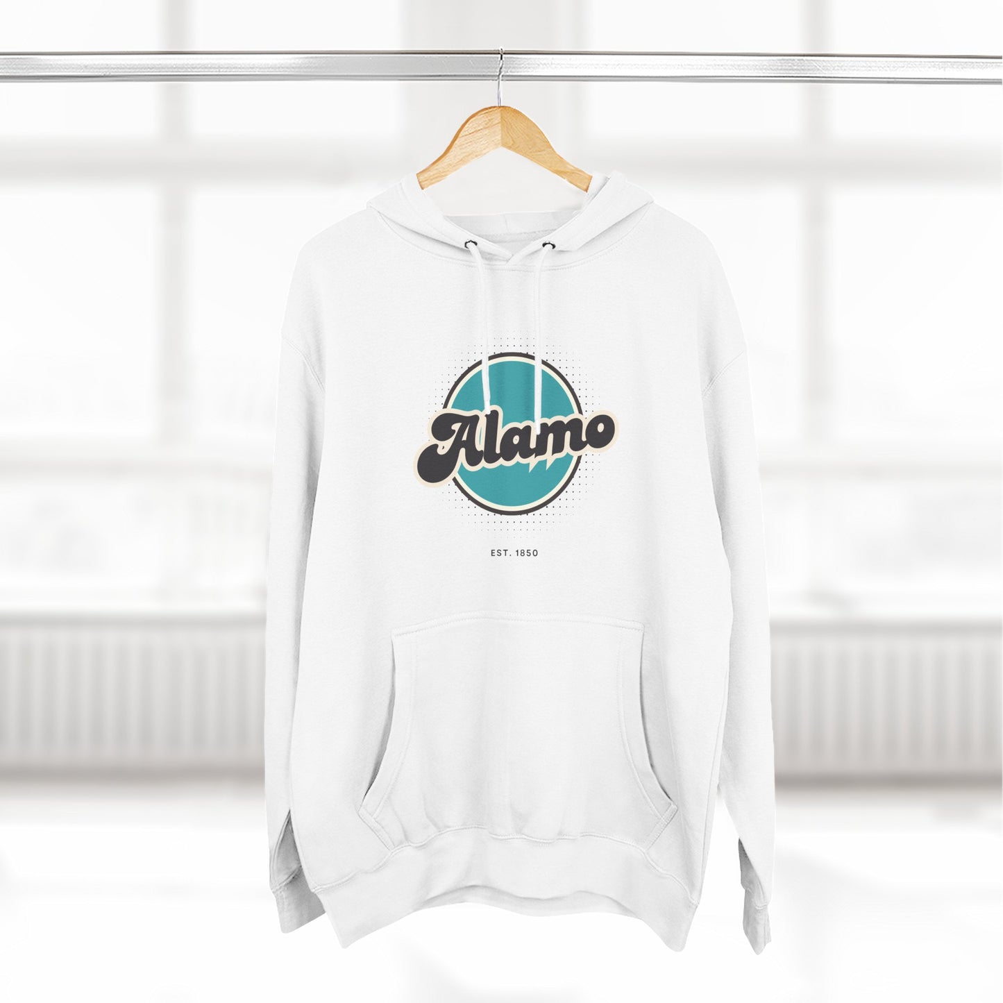 Alamo Retro Vibe Hoodie for Casual Days, Streetwear, Unisex Gift, Cozy Layering Apparel