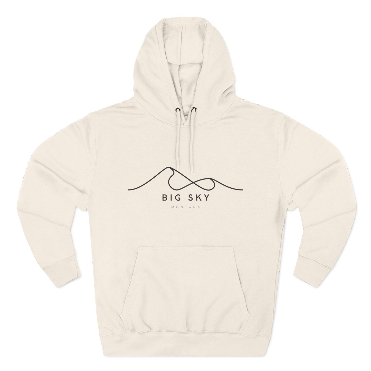 Big Sky Stylish Three-Panel Fleece Hoodie for Cozy Days, Casual Wear, Warm Layering, Gift for Him or Her