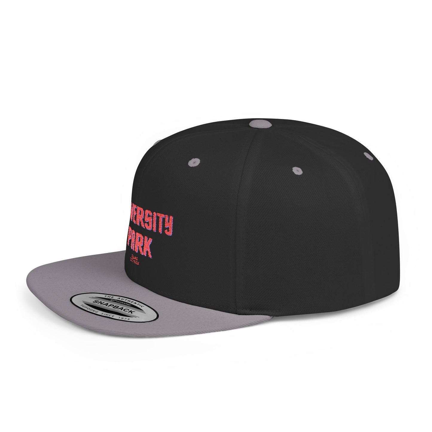University Park Stylish Flat Bill Snapback Hat with Design, Perfect for Casual Outings, Streetwear, Gifts, Festivals, Everyday Wear