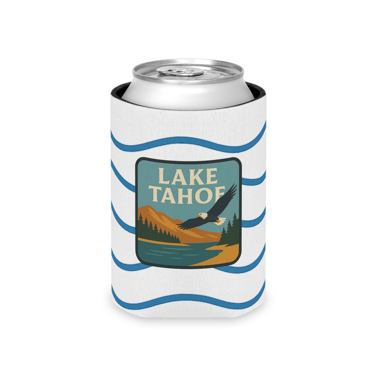 Lake Tahoe Can Cooler | Vintage Lake House Drink Holder, Outdoor Party Favor, Moose Design, Camping Gear, Summer BBQ Essential