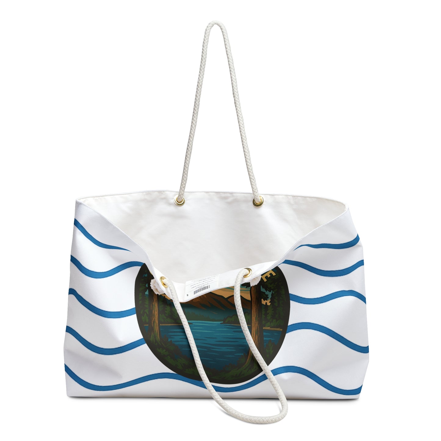Saranac Lake Weekender Bag White | Travel Tote, Beach Bag, Vacation Essentials, Escape Bag, Lake Life Carryall