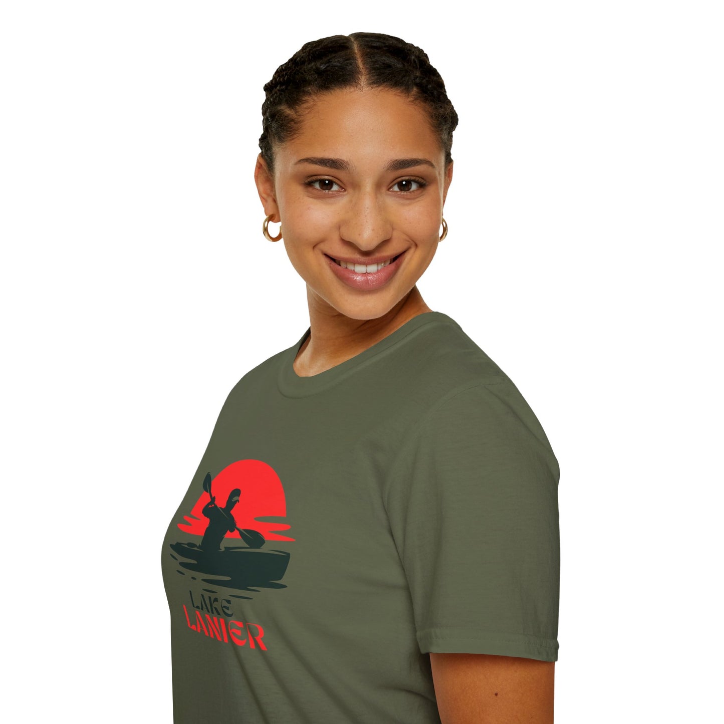 Lake Lanier Unisex Softstyle T-Shirt, Kayaking Shirt, Outdoor Adventure Tee, Lake Life Apparel, Father's Day Gift, Summer Wear
