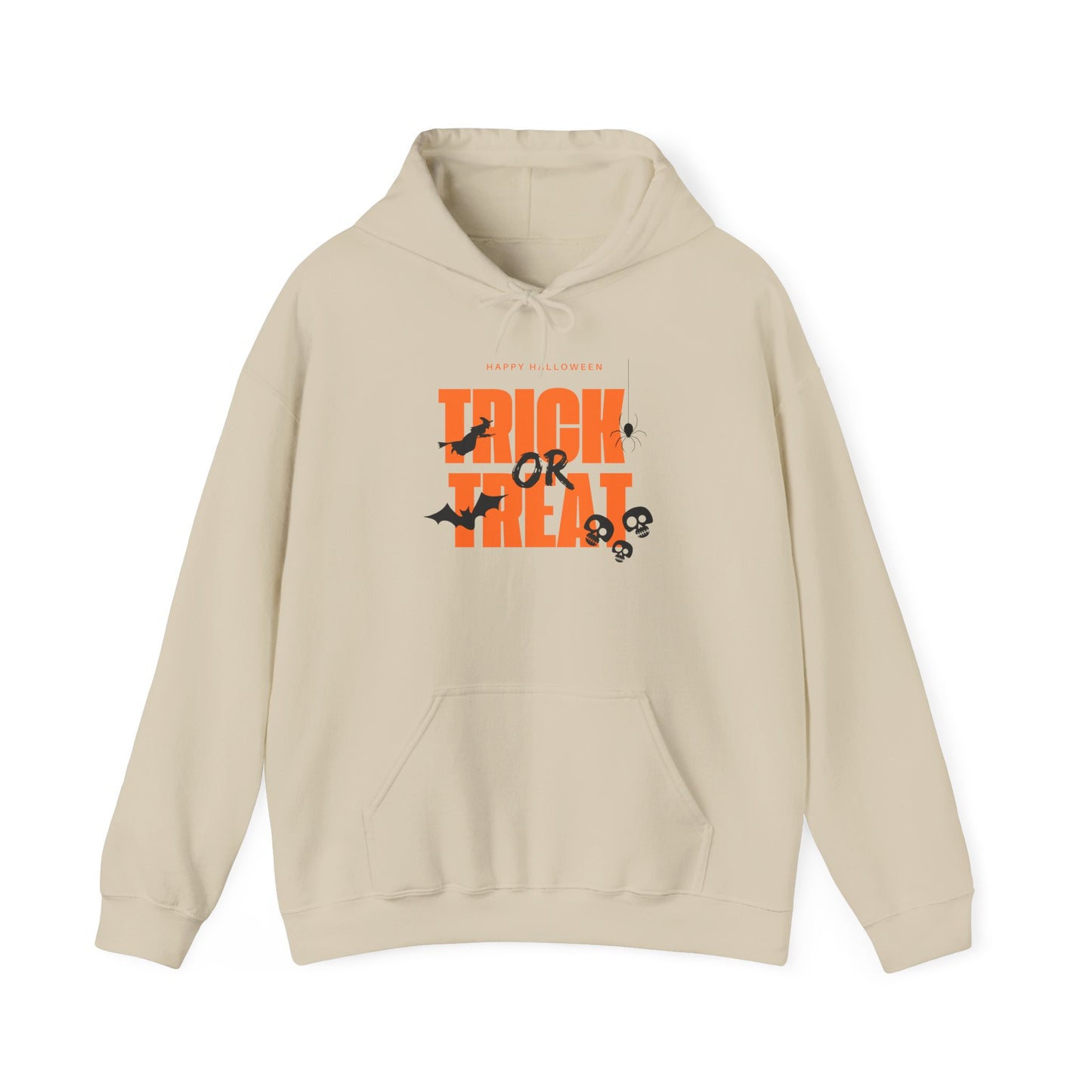 Halloween Trick or Treat Hoodie, Cozy Fall Sweatshirt, Spooky Season Apparel, Unisex Halloween Sweatshirt, Perfect for Pumpkin Patch