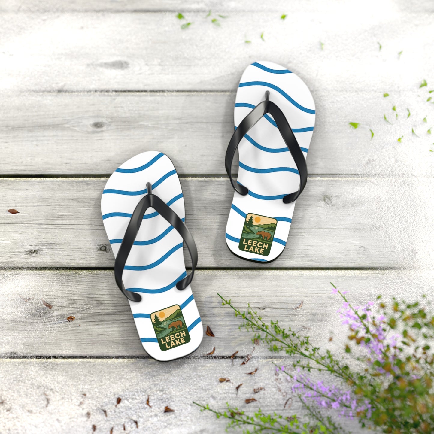 Leech Lake Beachy Vibes Flip Flops - Summer Sandals, Poolside Footwear, Vacation Essentials, Casual Summer Shoes, Beach Accessories