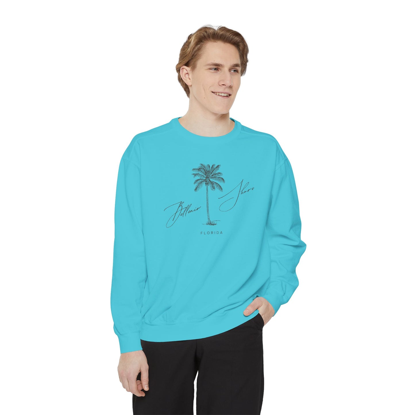 Belleair Shore Chill Vibes Sweatshirt - Unisex Garment-Dyed Style, Perfect for Lounging