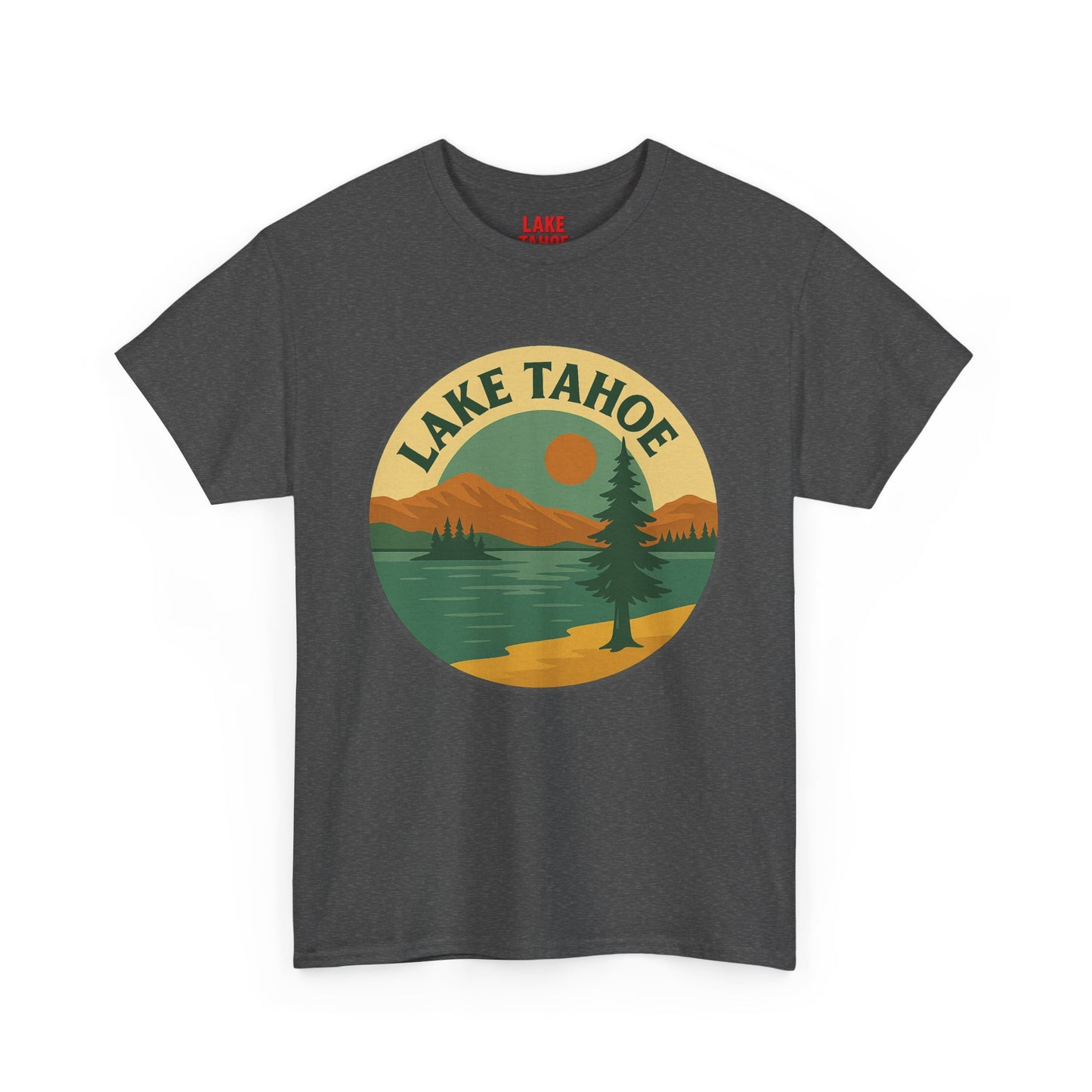 Lake Tahoe Graphic Tee | Unisex Heavy Cotton T-Shirt, Nature Lover Gift, Lake Adventure Shirt, Outdoor Apparel, Vintage Lake Design
