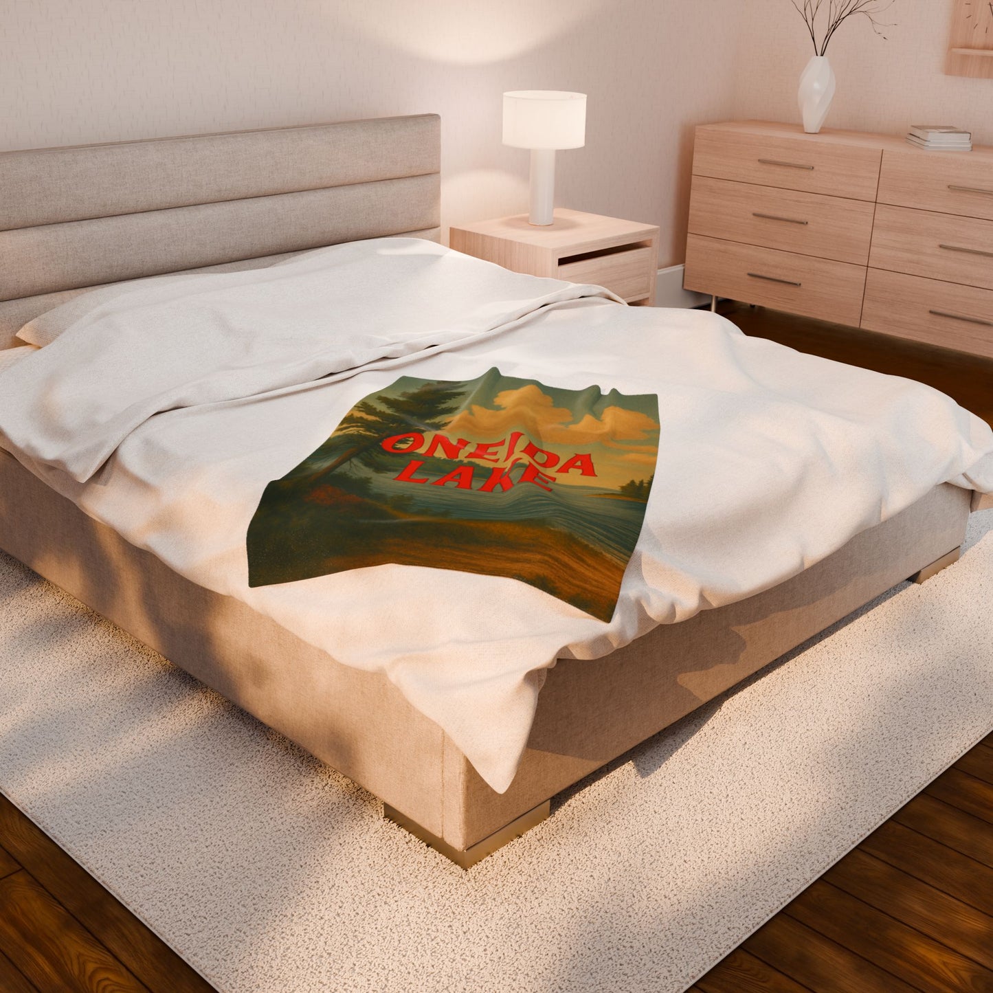 Oneida Lake Velveteen Plush Blanket