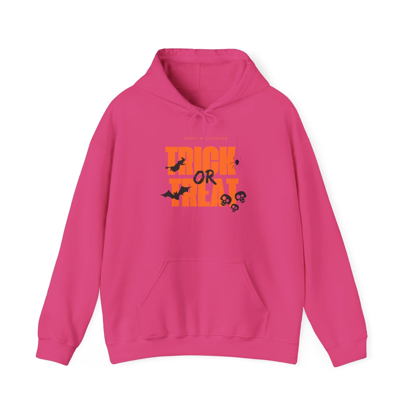 Halloween Trick or Treat Hoodie, Cozy Fall Sweatshirt, Spooky Season Apparel, Unisex Halloween Sweatshirt, Perfect for Pumpkin Patch