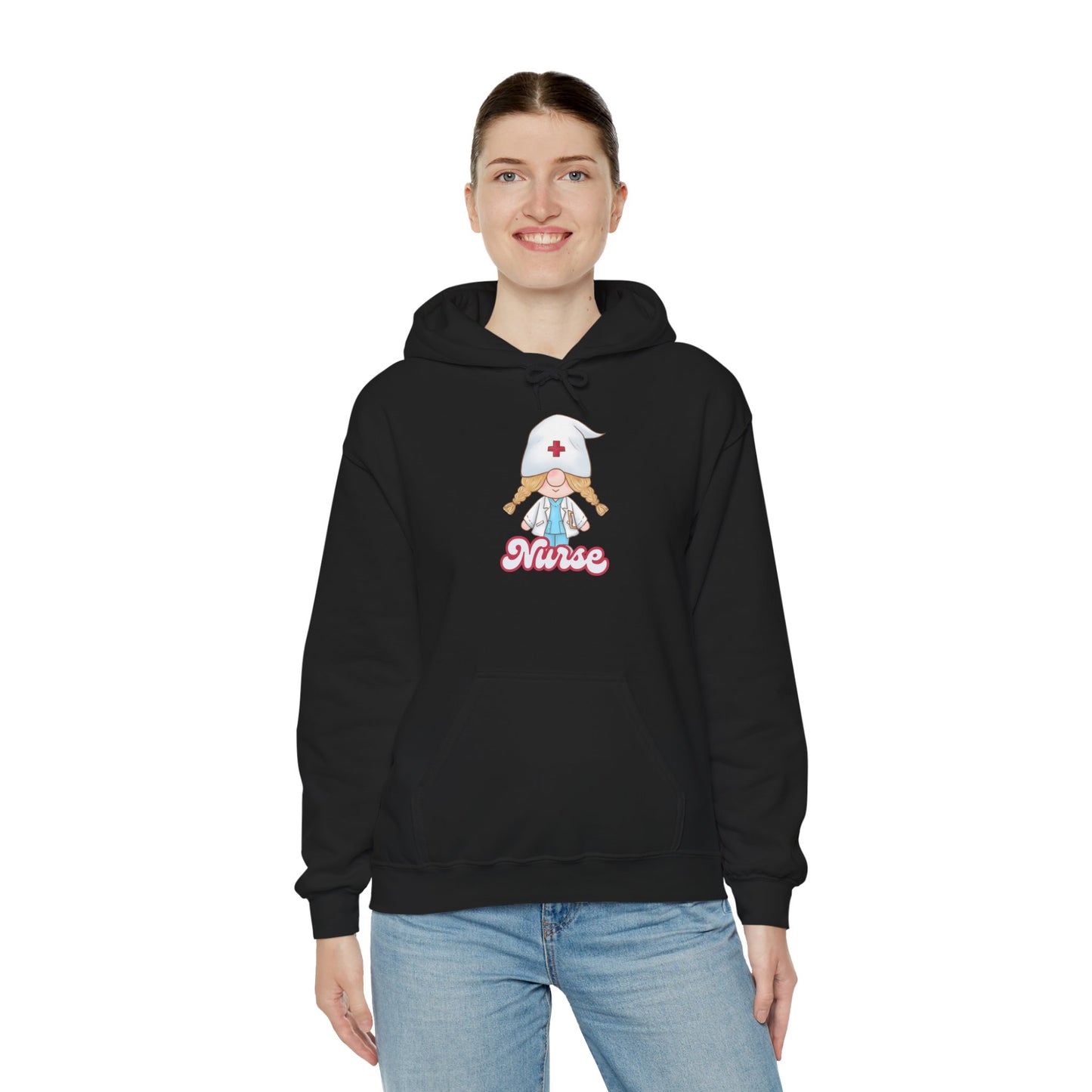 Nurse Cartoon Hoodie - Cozy Unisex Sweatshirt, Gift for Healthcare Workers, Nursing Student Apparel, Medical Profession Hoodie