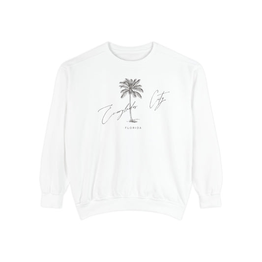Everglades City Chill Vibes Sweatshirt - Unisex Garment-Dyed Style, Perfect for Lounging