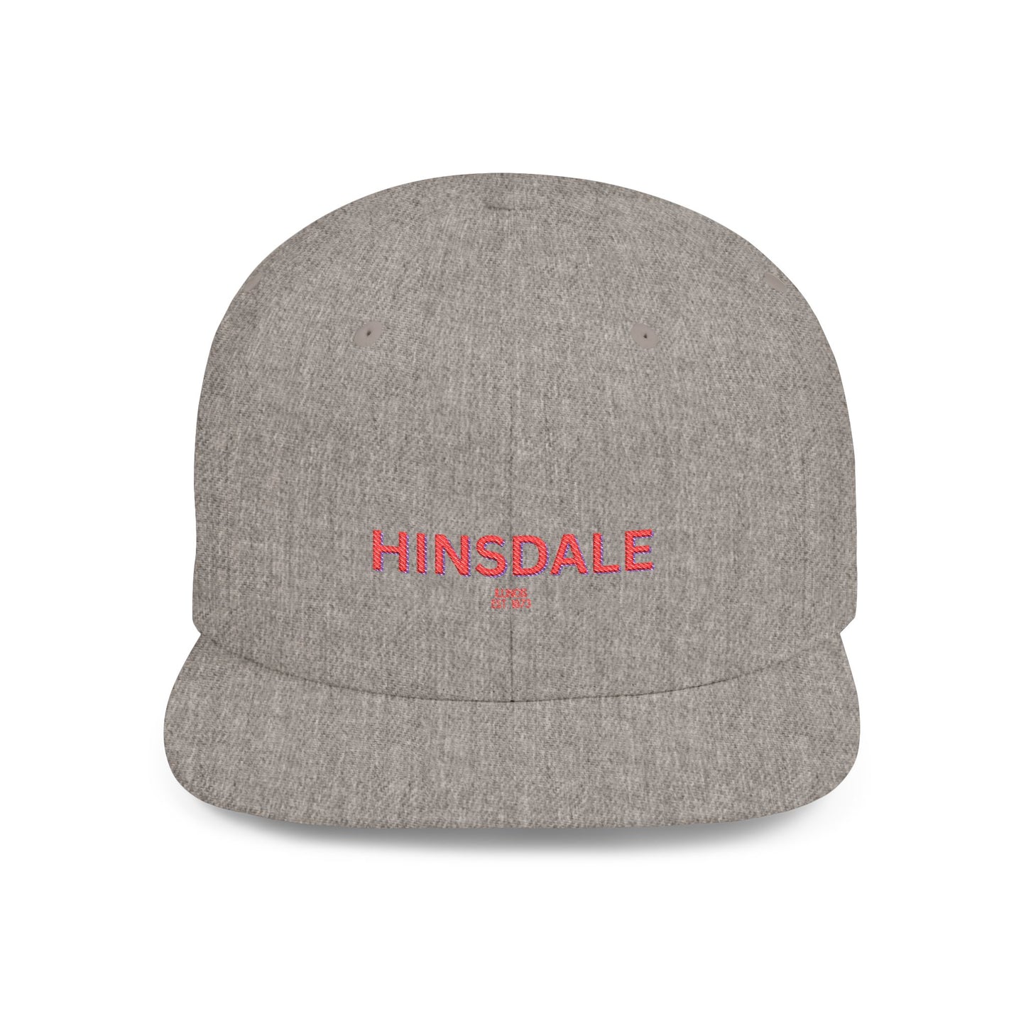 Hinsdale Stylish Flat Bill Snapback Hat with Design, Perfect for Casual Outings, Streetwear, Gifts, Festivals, Everyday Wear