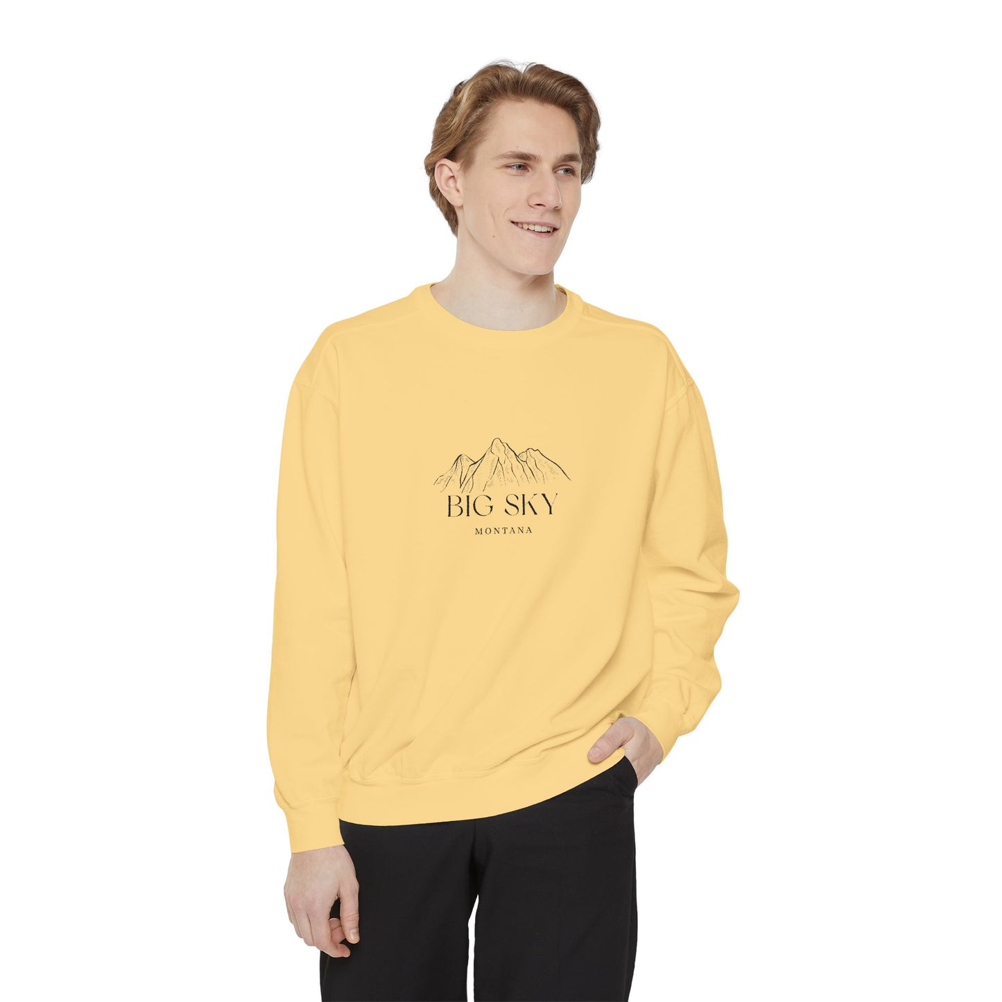 Big Sky Vibes Unisex Sweatshirt | Garment-Dyed Comfort, Perfect for Casual Outings, Travel, Gifts, Autumn Days