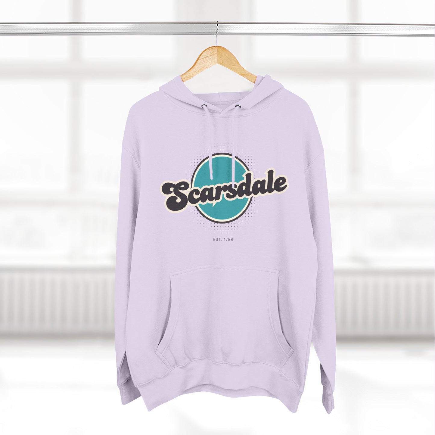 Scarsdale Retro Vibe Hoodie for Casual Days, Streetwear, Unisex Gift, Cozy Layering Apparel, Scarsdale Design Hoodie