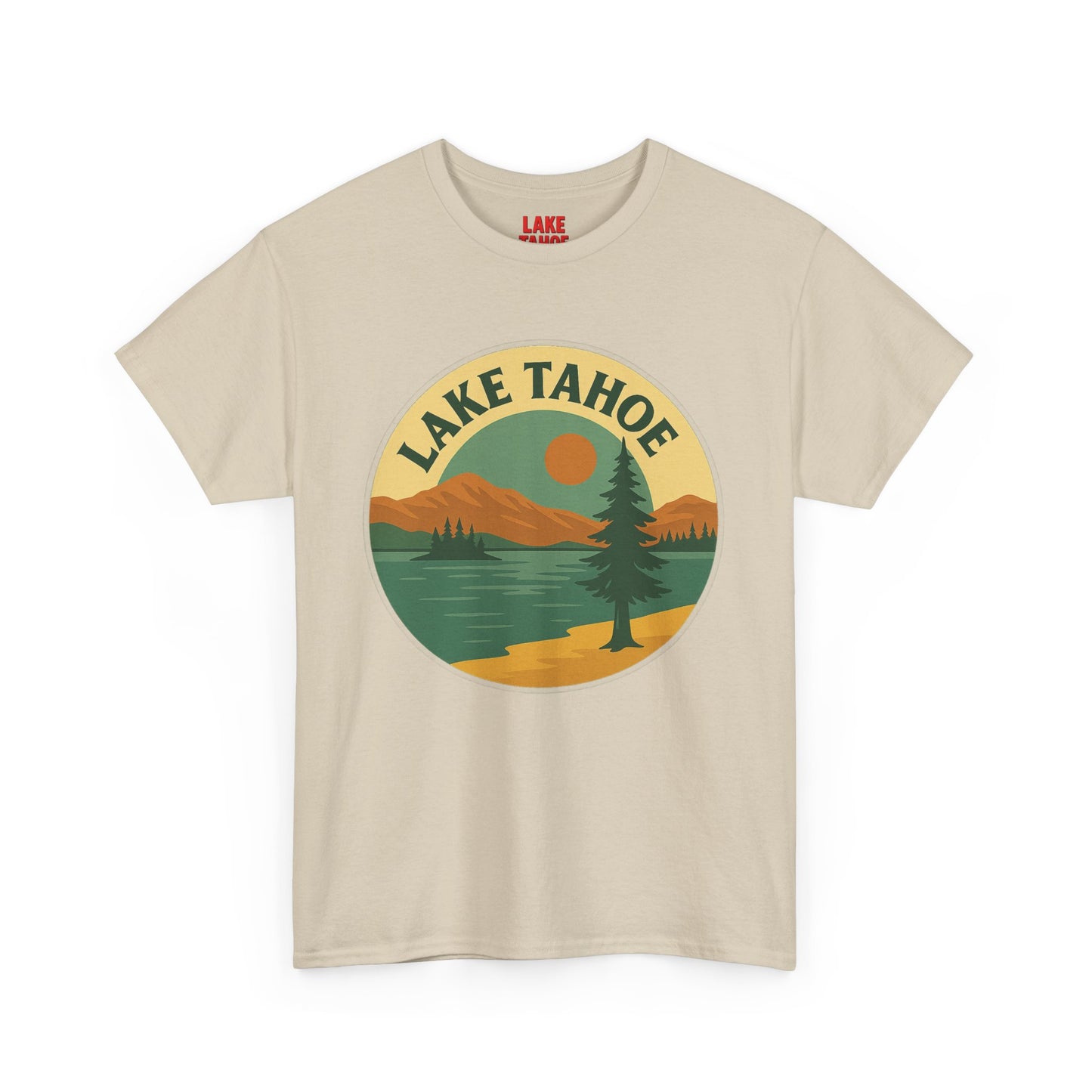 Lake Tahoe Graphic Tee | Unisex Heavy Cotton T-Shirt, Nature Lover Gift, Lake Adventure Shirt, Outdoor Apparel, Vintage Lake Design
