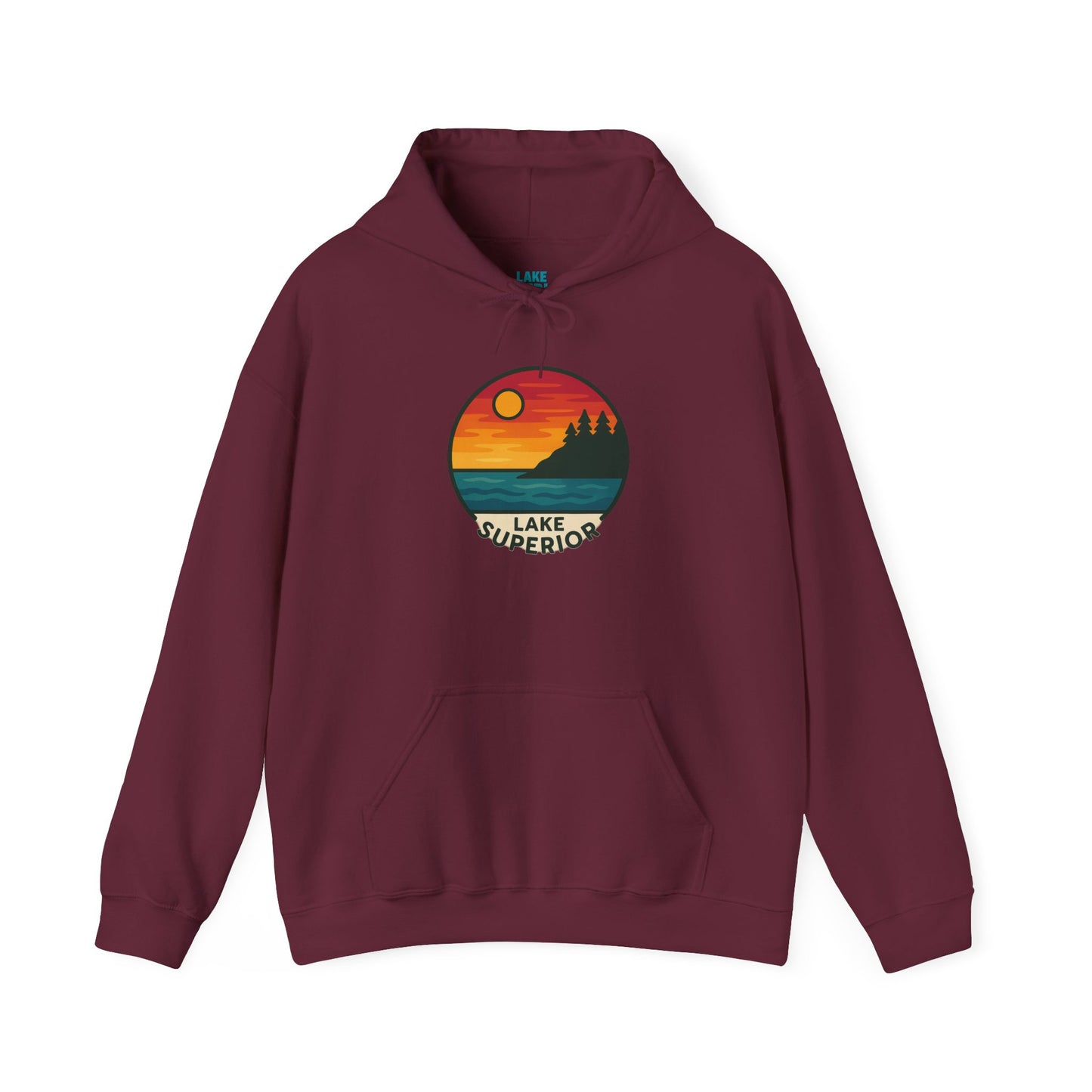 Lake Superior Hoodie, Cozy Casual Wear, Unisex Sweatshirt, Lake Lover Gift, Outdoor Adventure Apparel, Summer Retreat Fashion