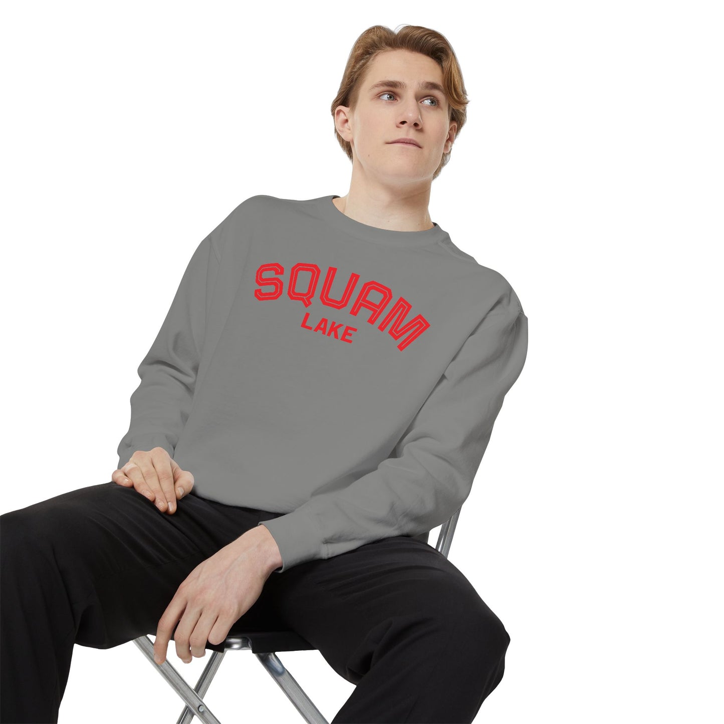 Squam Lake Unisex Garment-Dyed Sweatshirt, Cozy Casual Wear, Perfect for Lakeside Gatherings, Great for Fall, Gift for Nature Lovers