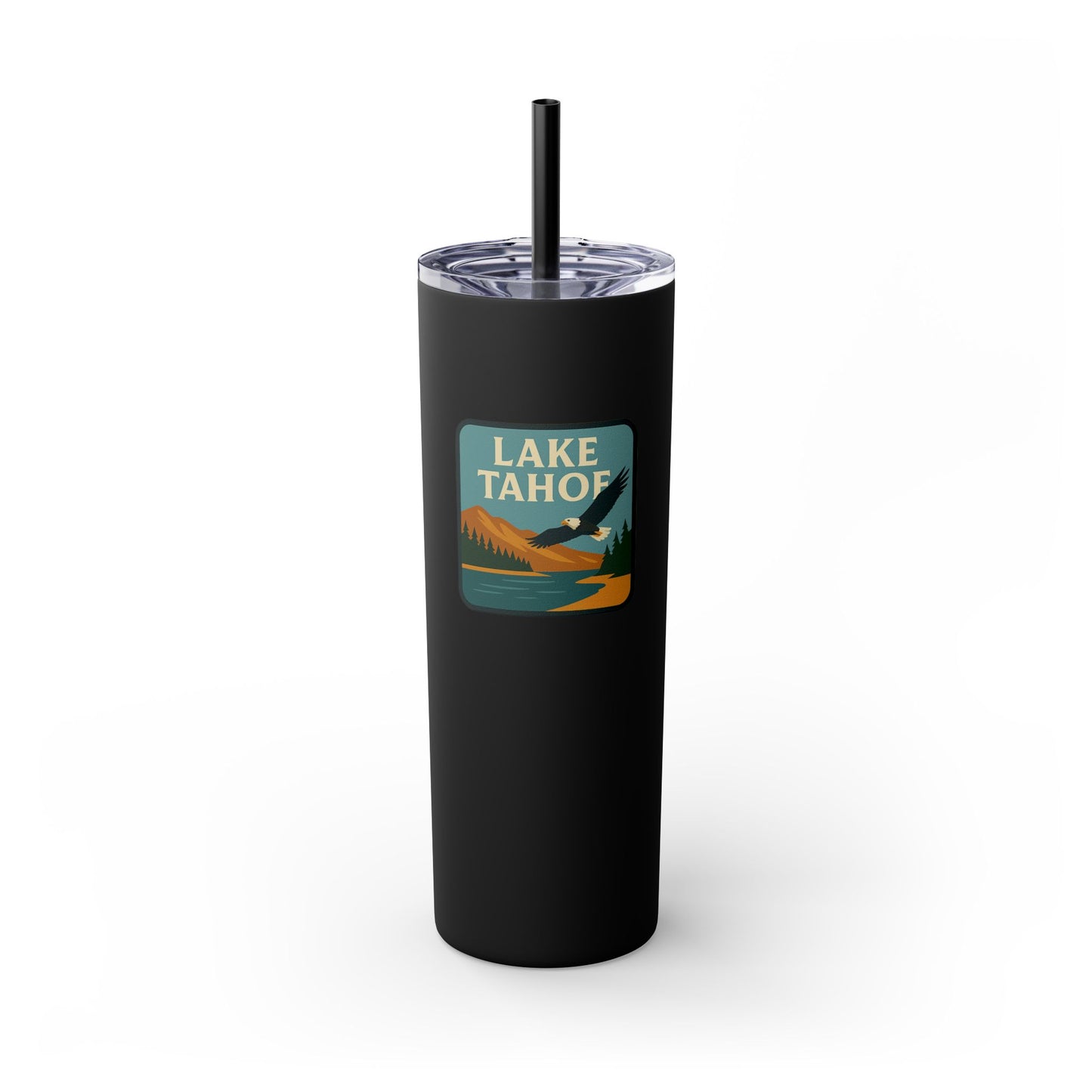 Lake Tahoe Skinny Tumbler - 20oz Travel Mug, Eco-Friendly Drinkware for Adventurers, Ideal for Camping, Picnics, and Daily Hydration