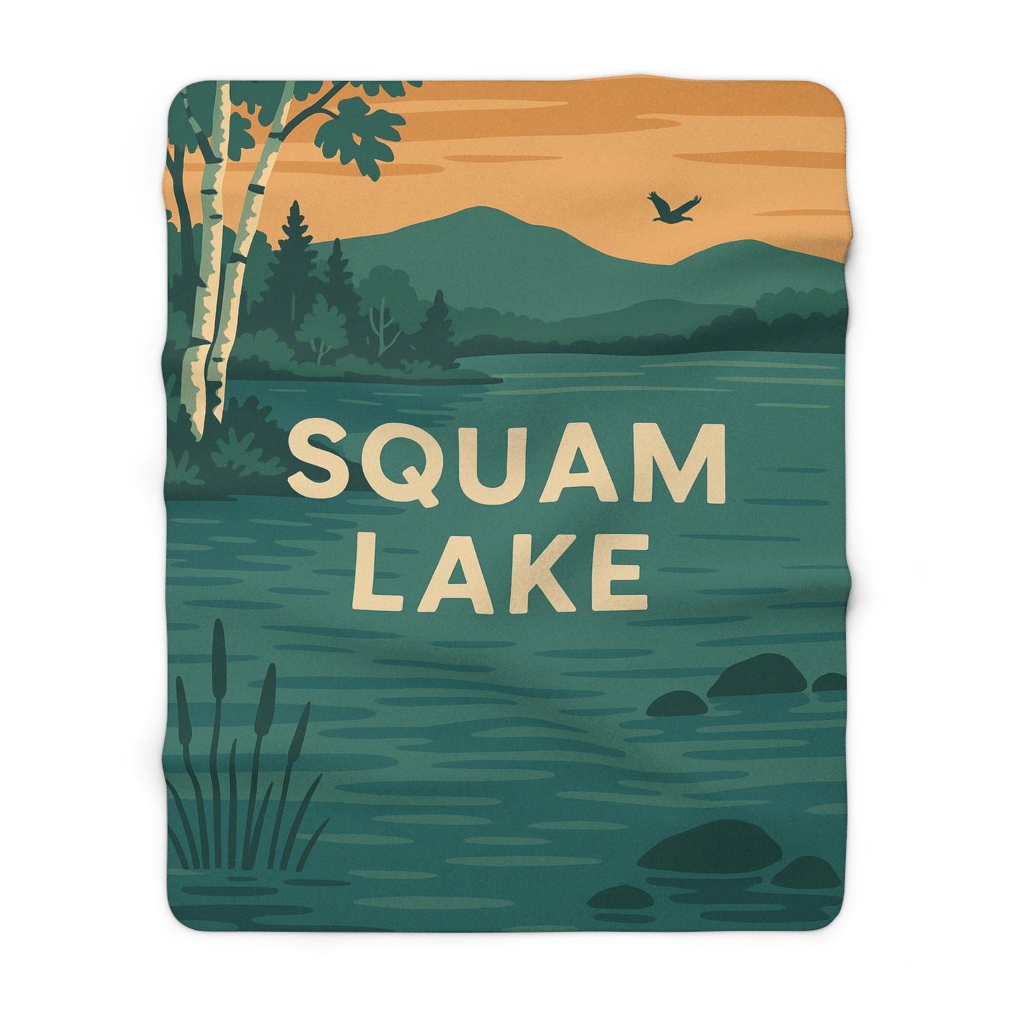Squam Lake Sherpa Fleece Blanket