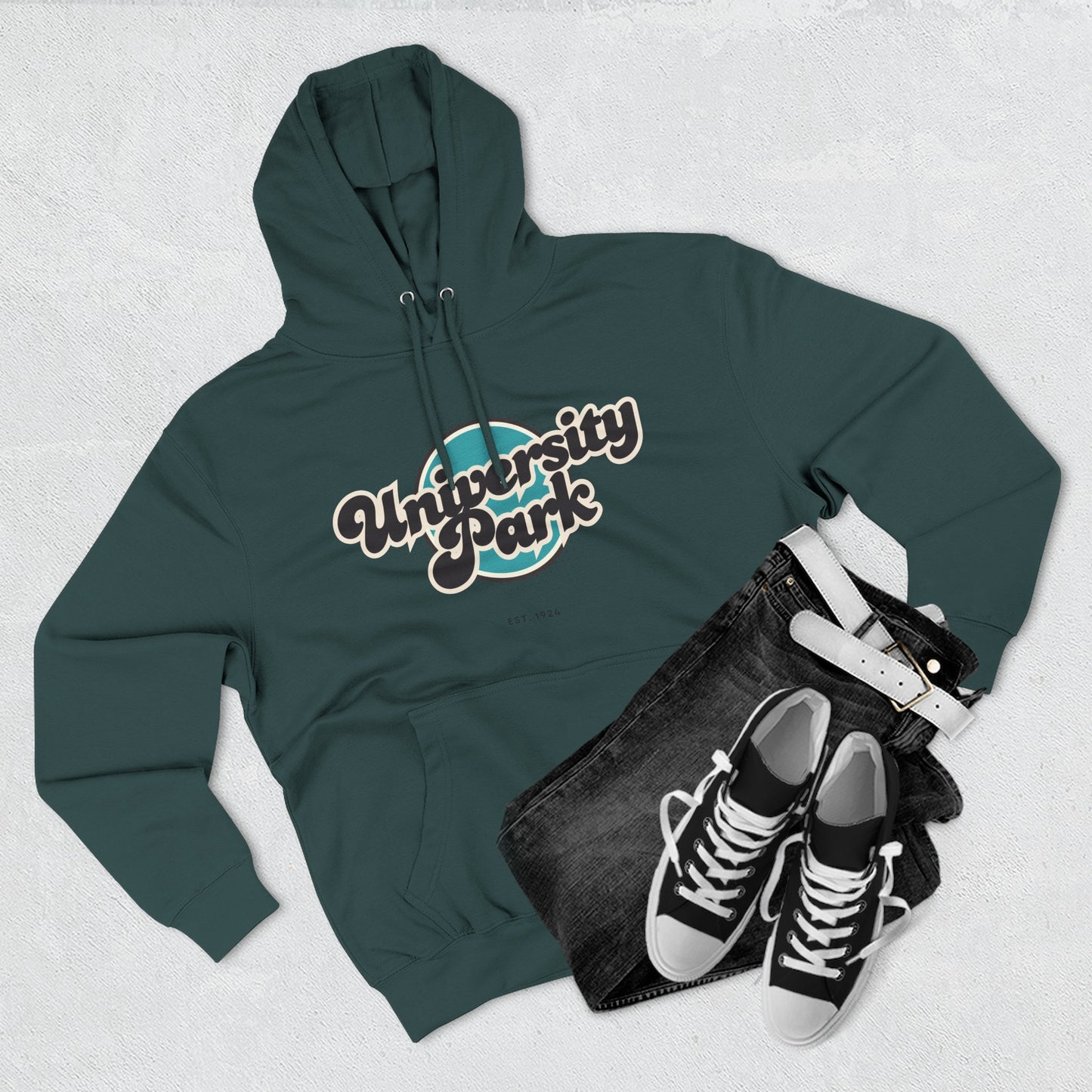 University Park Retro Vibe Hoodie for Casual Days, Streetwear, Unisex Gift, Cozy Layering Apparel