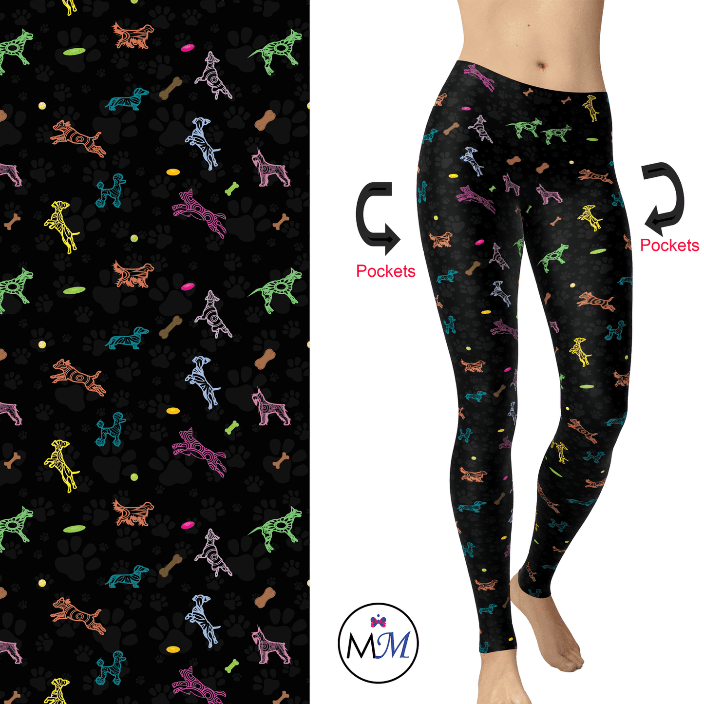 Paisley Puppy Full Leggings