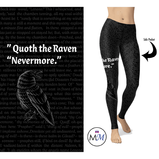 Raven Leggings Poe Leggings with Pockets Halloween Bird 0
