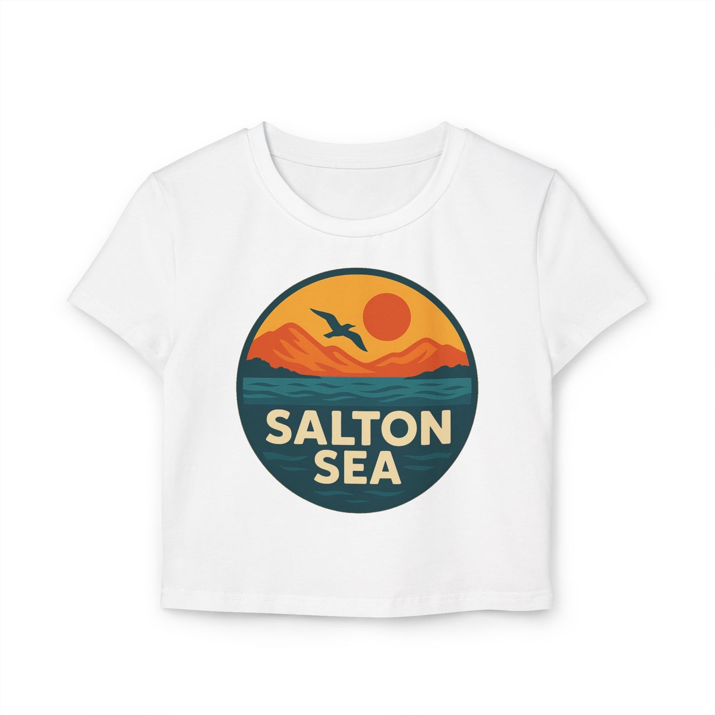 Salton Sea Women's Baby Tee - Vintage Style, Lake Lover Shirt, Summer Outfit, Nature Lover Gift, Travel-Inspired Top