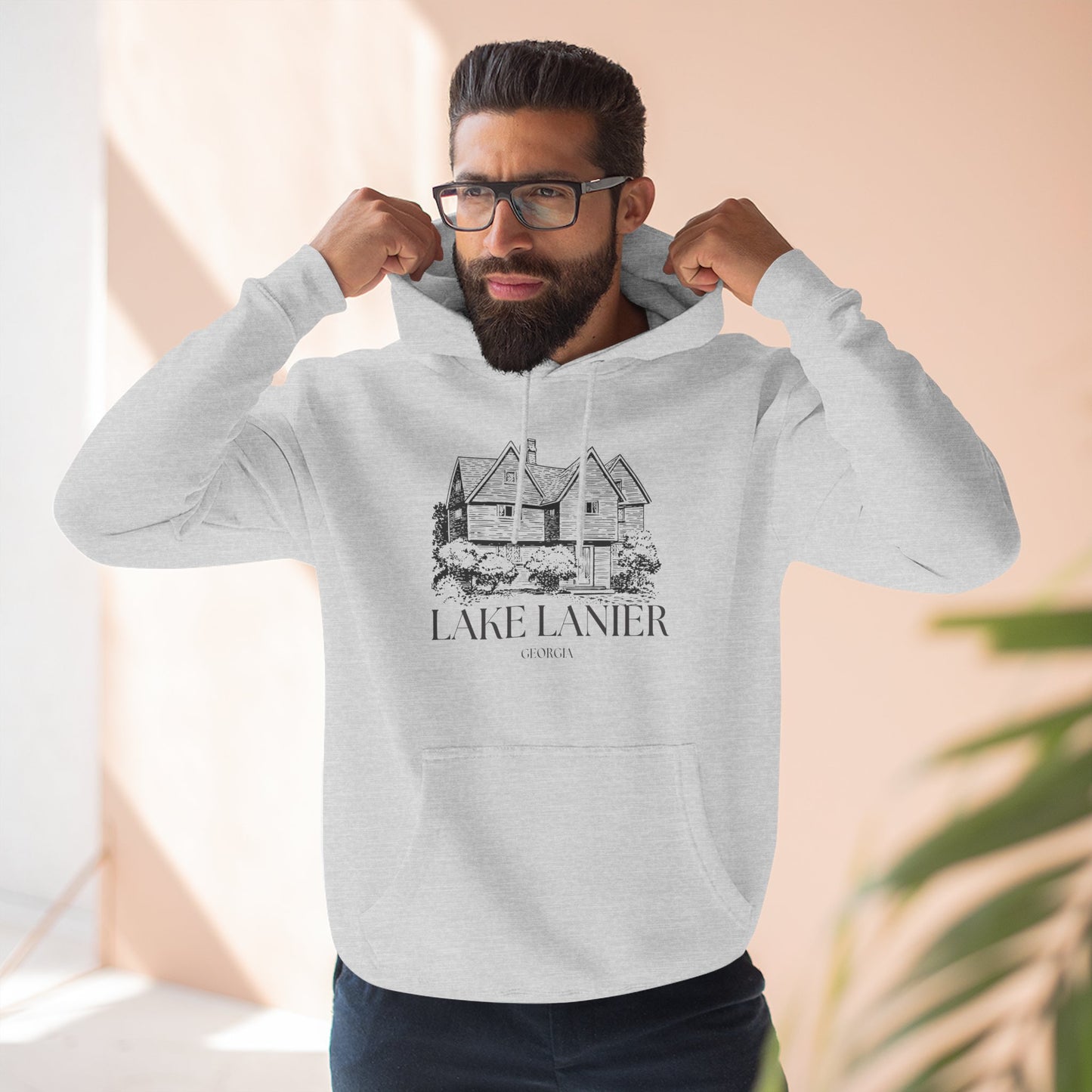 Cozy Lake Lanier Fleece Hoodie - Perfect for Relaxing, Outdoor Adventures, Gifts for Nature Lovers, Fall and Winter Apparel