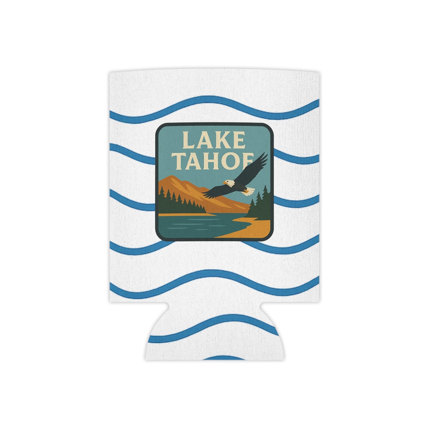 Lake Tahoe Can Cooler | Vintage Lake House Drink Holder, Outdoor Party Favor, Moose Design, Camping Gear, Summer BBQ Essential