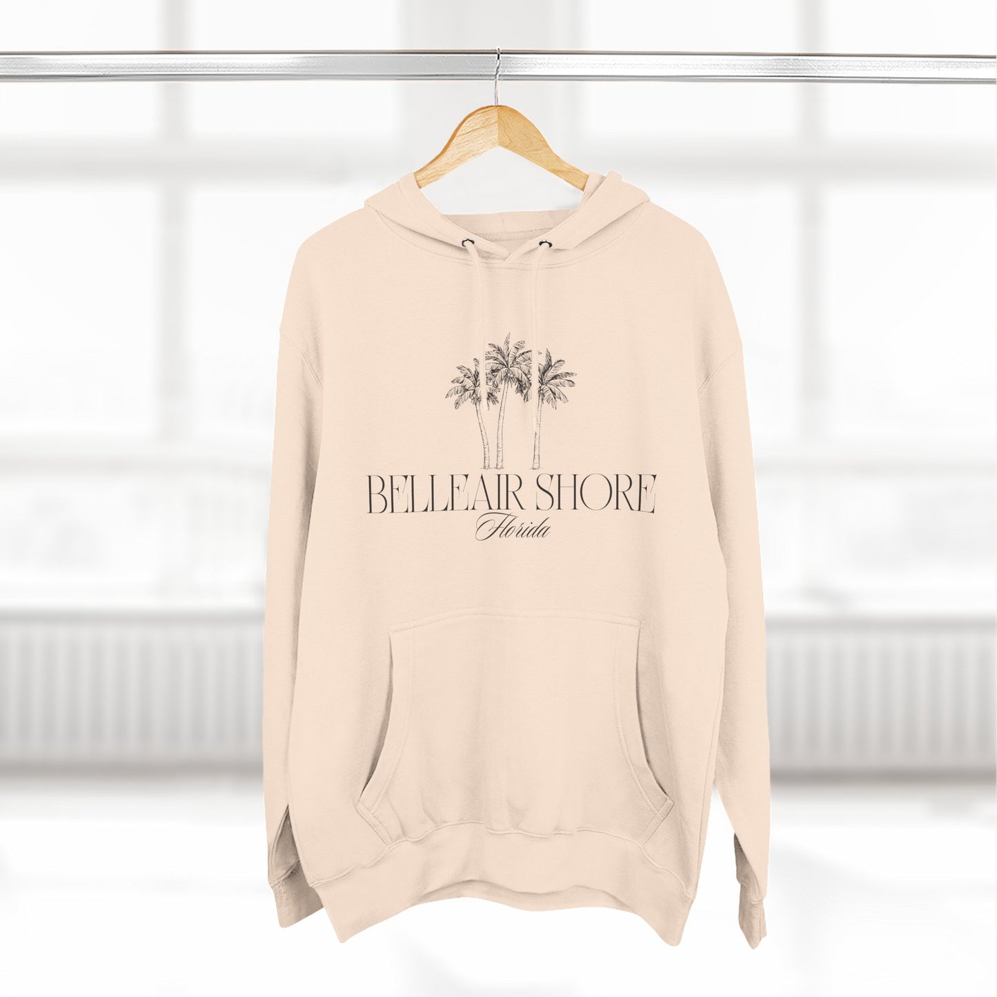 Belleair Shore Cozy Beach-Inspired Fleece Hoodie, Casual Wear, Beach Vibes, Relaxation, Gift for Summer Lovers, Travel Essential