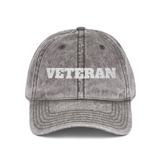 Vintage Veteran Cap, Comfortable Dad Hat, Perfect for Veterans, Great Gift for Military Families, Casual Everyday Wear, Outdoor Activities