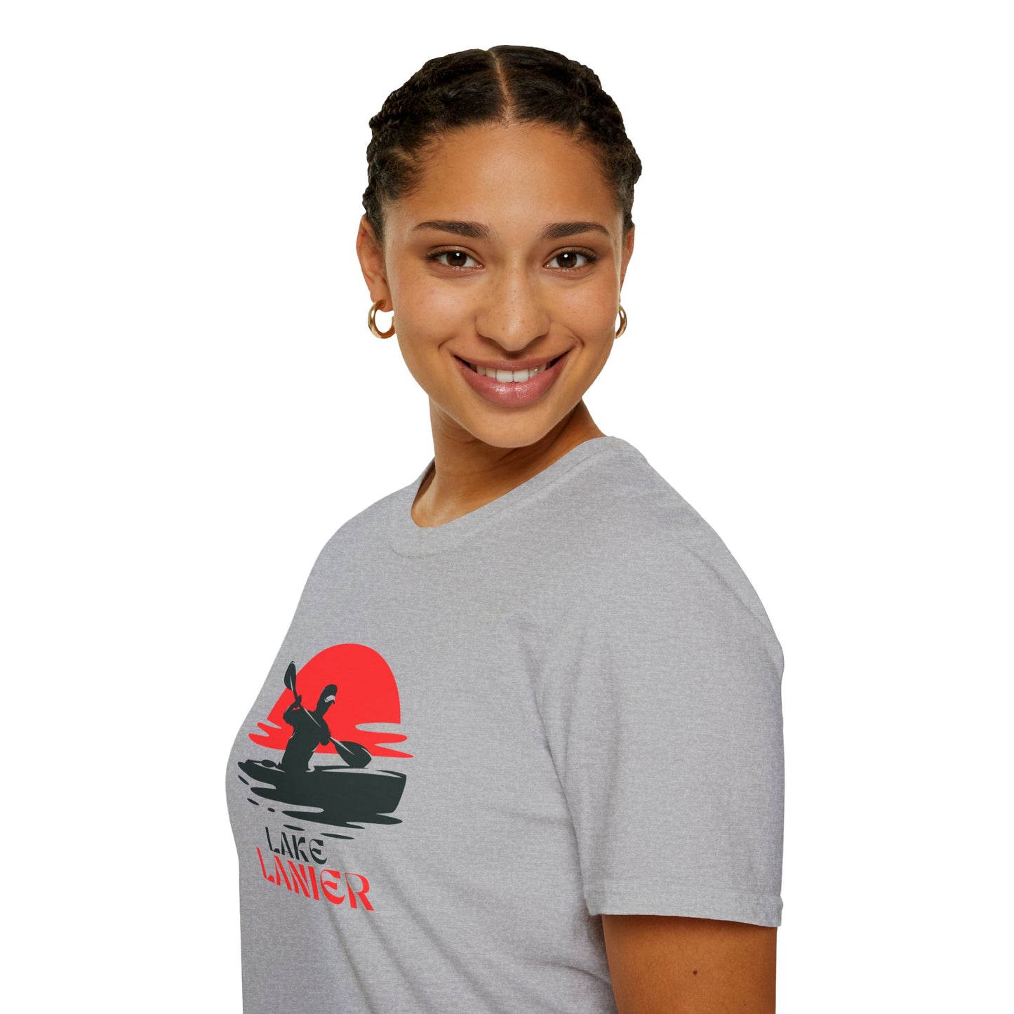 Lake Lanier Unisex Softstyle T-Shirt, Kayaking Shirt, Outdoor Adventure Tee, Lake Life Apparel, Father's Day Gift, Summer Wear