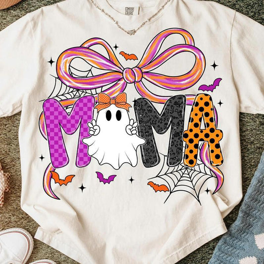 Mama Halloween Coquette Shirt Preppy Halloween Mama Bow Pumpkin Mama Gifts Cozy Fall Gift , Gift for Her