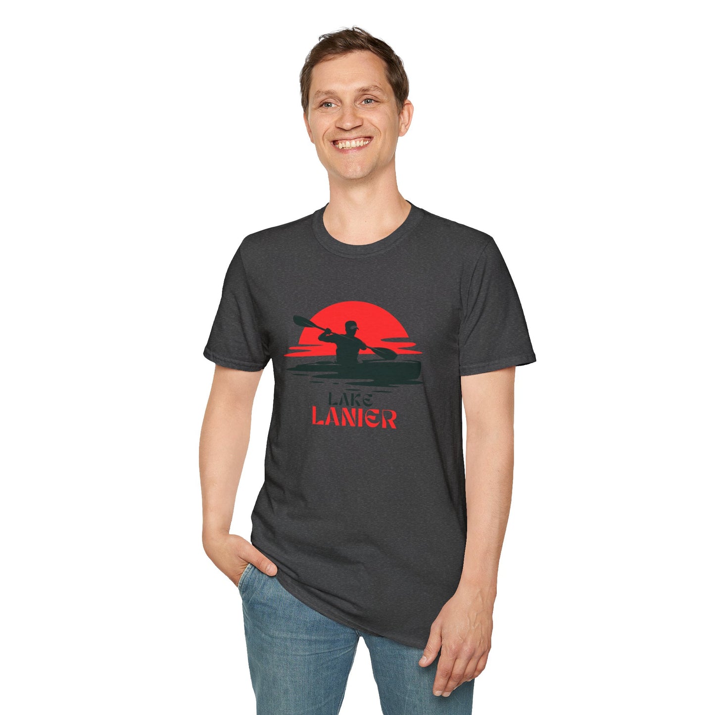 Lake Lanier Unisex Softstyle T-Shirt, Kayaking Shirt, Outdoor Adventure Tee, Lake Life Apparel, Father's Day Gift, Summer Wear