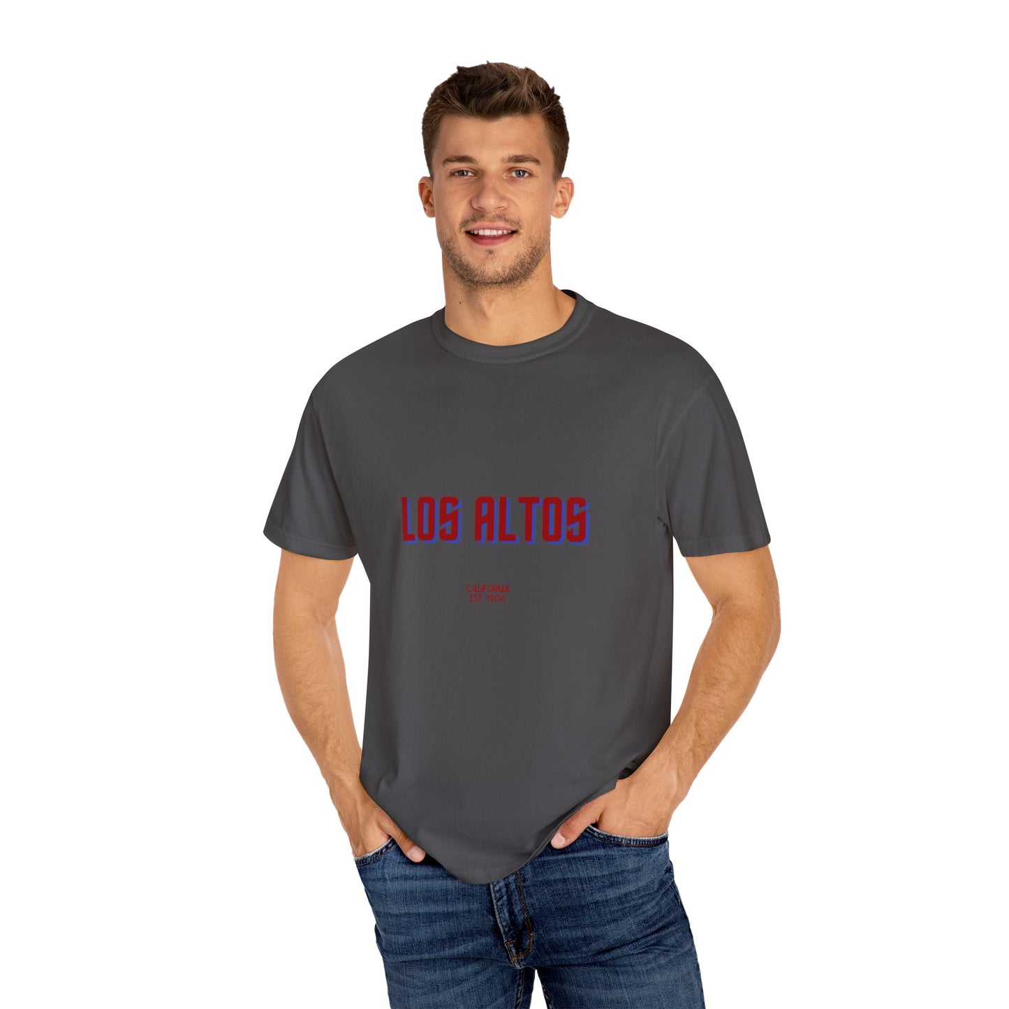 Los Altos Garment-Dyed Unisex T-Shirt, Casual Tee, Vintage Style Shirt, Everyday Wear, Birthday Gift, Unique Apparel