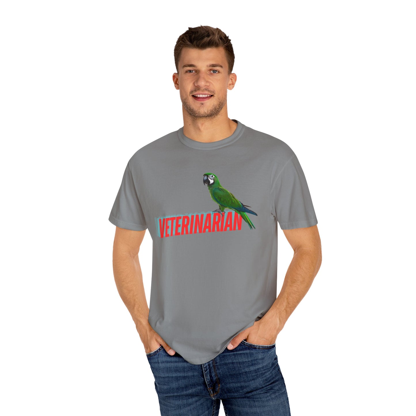 Veterinarian T-Shirt - Cute Parrot Graphic Tee for Animal Lovers, Gifts for Vet Students, Pet Owners, Animal Day Celebration