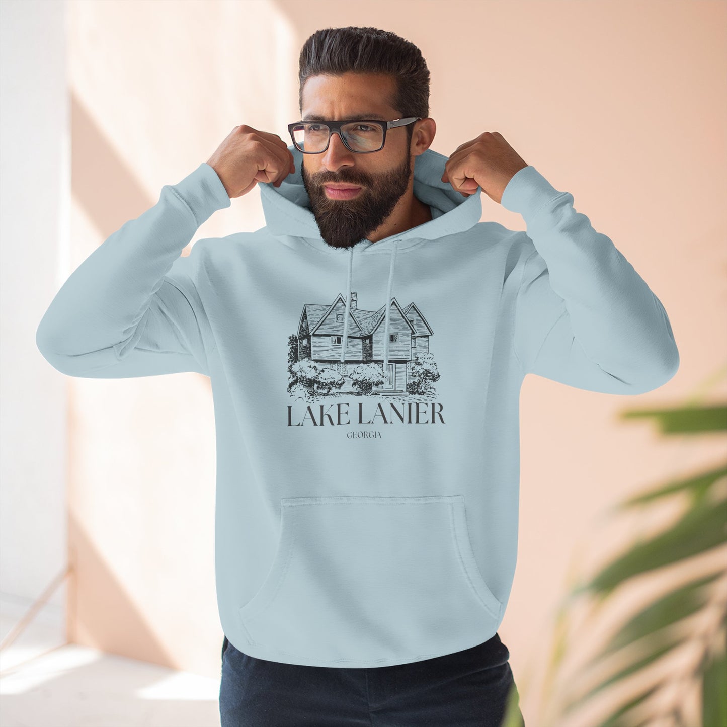 Cozy Lake Lanier Fleece Hoodie - Perfect for Relaxing, Outdoor Adventures, Gifts for Nature Lovers, Fall and Winter Apparel