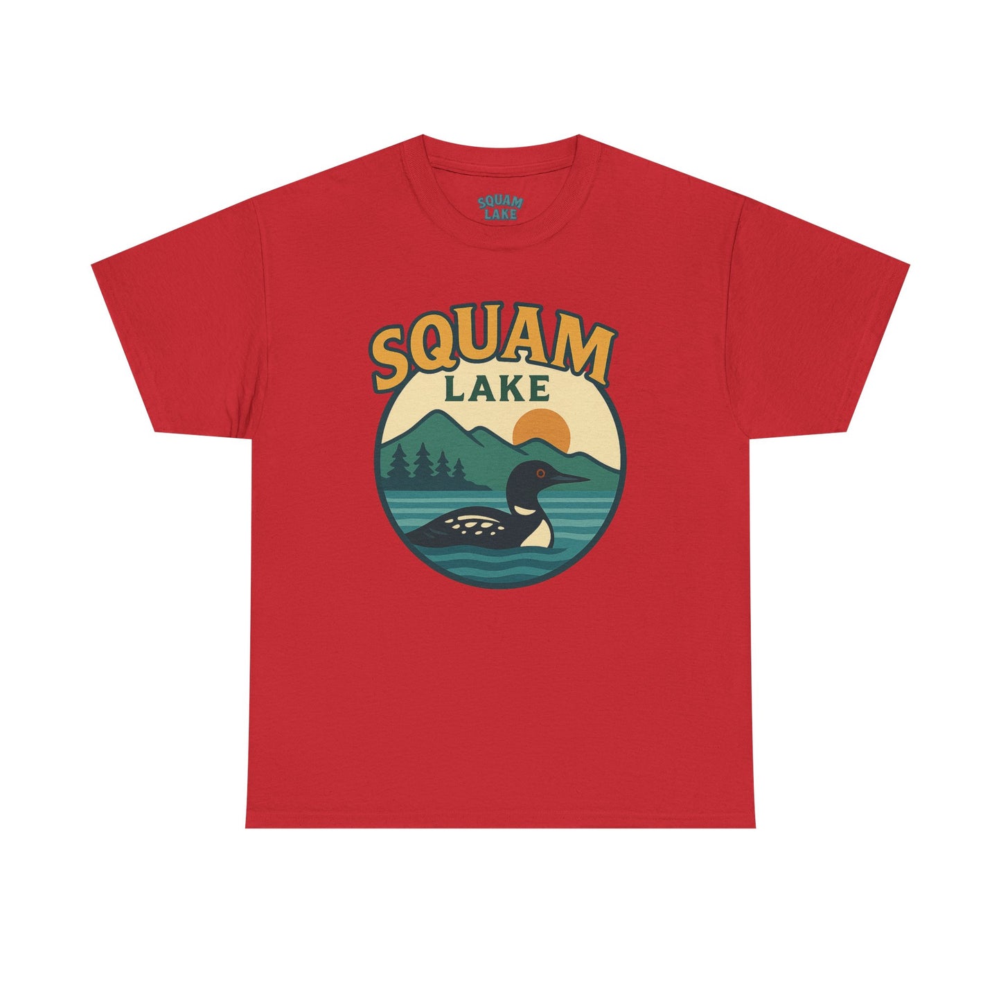Squam Lake Graphic Tee | Unisex Heavy Cotton T-Shirt, Nature Lover Gift, Lake Adventure Shirt, Outdoor Apparel, Vintage Lake Design