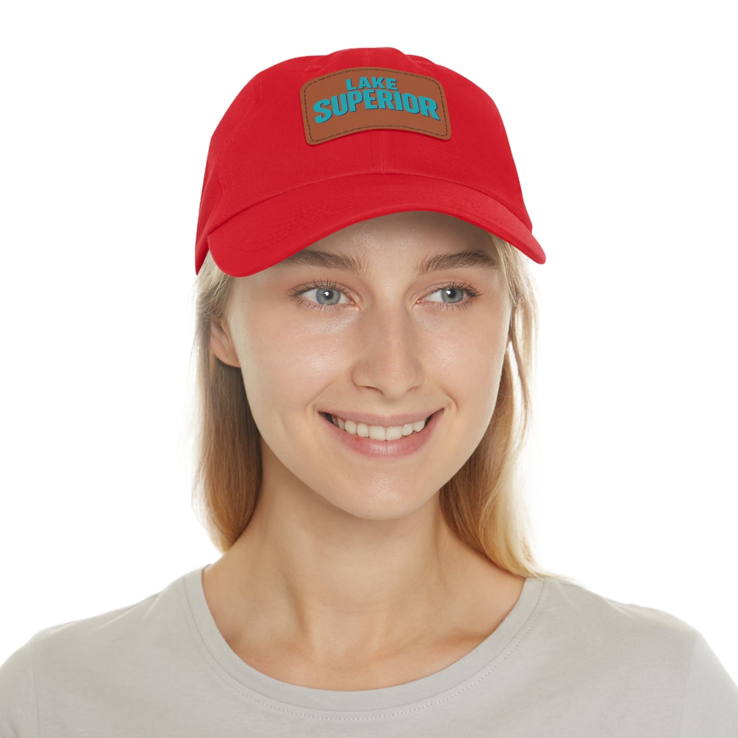 Lake Superior Dad Hat with Leather Patch (Rectangle)
