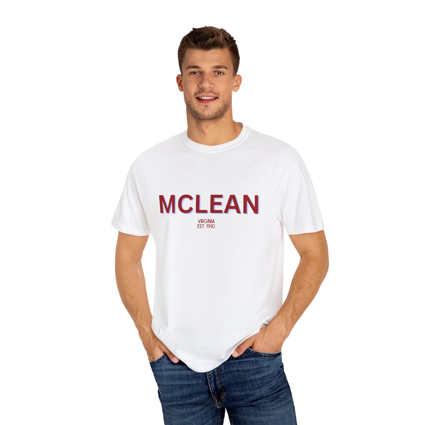 McLean Garment-Dyed Unisex T-Shirt, Casual Tee, Vintage Style Shirt, Everyday Wear, Birthday Gift, Unique Apparel