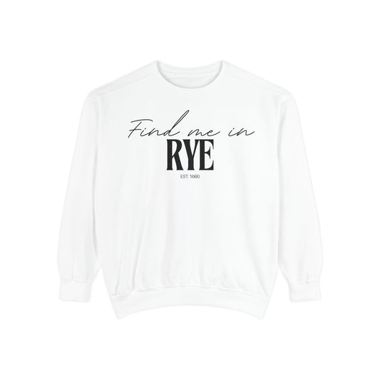 Rye Cozy Sweatshirt, Unisex Garment-Dyed Crew, Casual Wear, Gift for Friends, Fall Fashion, Lounge Style