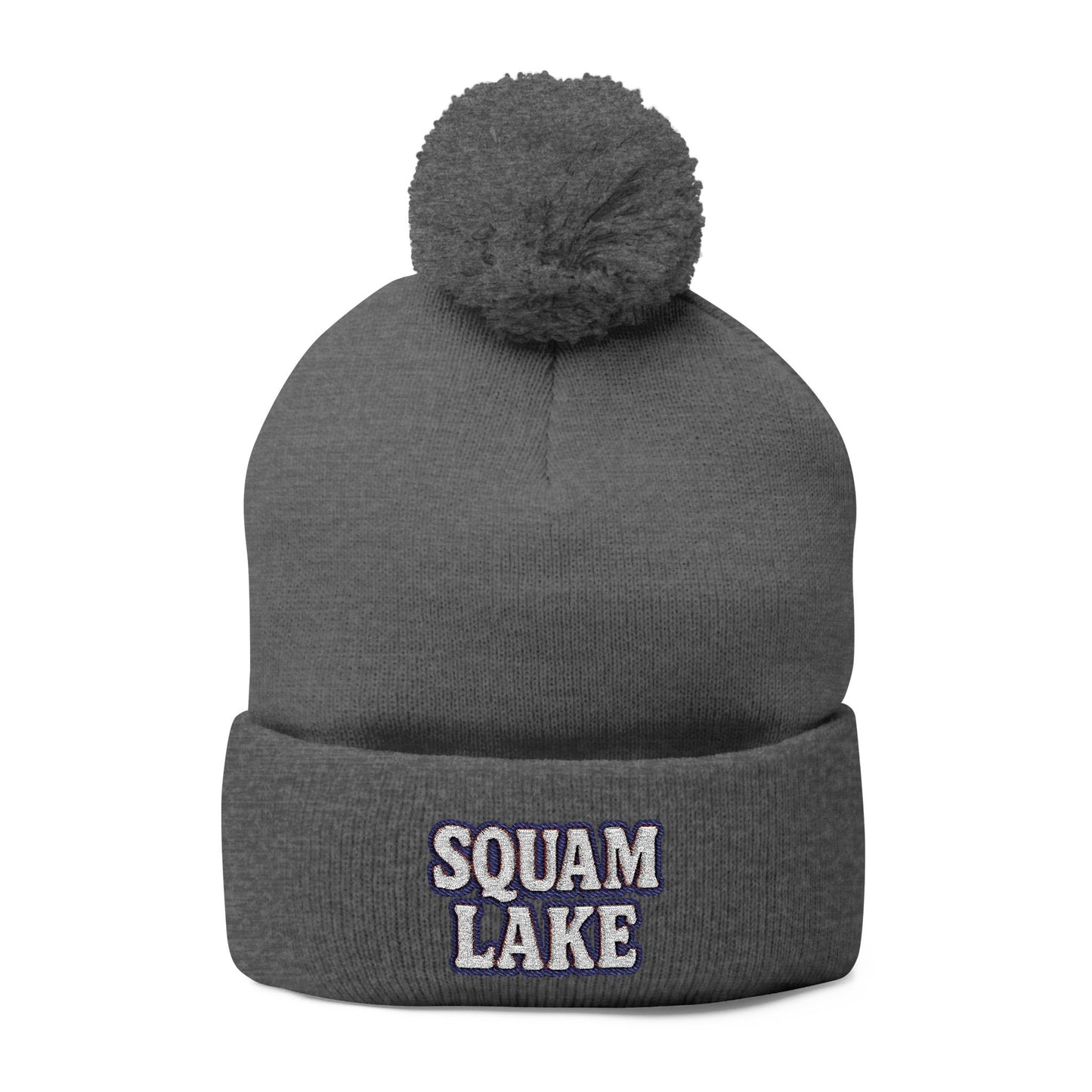 Squam Lake Pom-Pom Knit Cap (Embroidery)