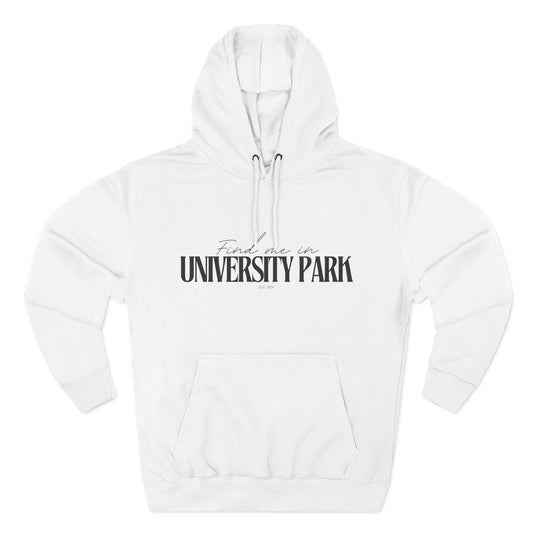 University Park Stylish Three-Panel Fleece Hoodie for Everyday Comfort, Personalized Gift, Casual Wear, Unisex Hoodie, Cozy Fashion